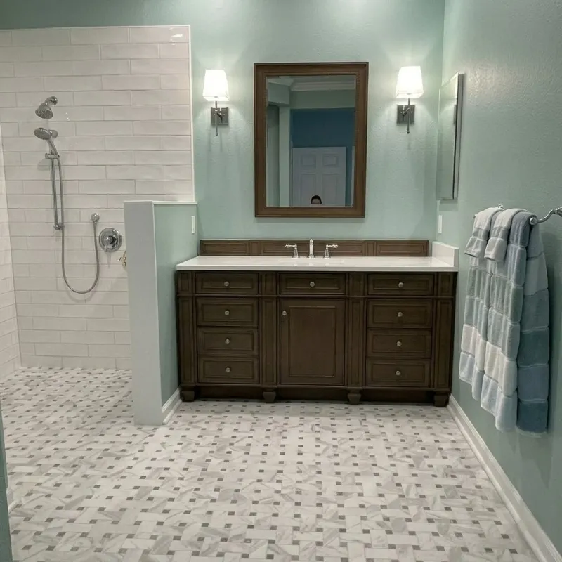 Bathtub area after remodel by Paez And More